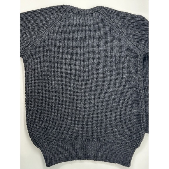 Aran Crafts Men's 100% Wool Charcoal Gray Sweater Ireland Fisherman Small - Picture 2 of 7